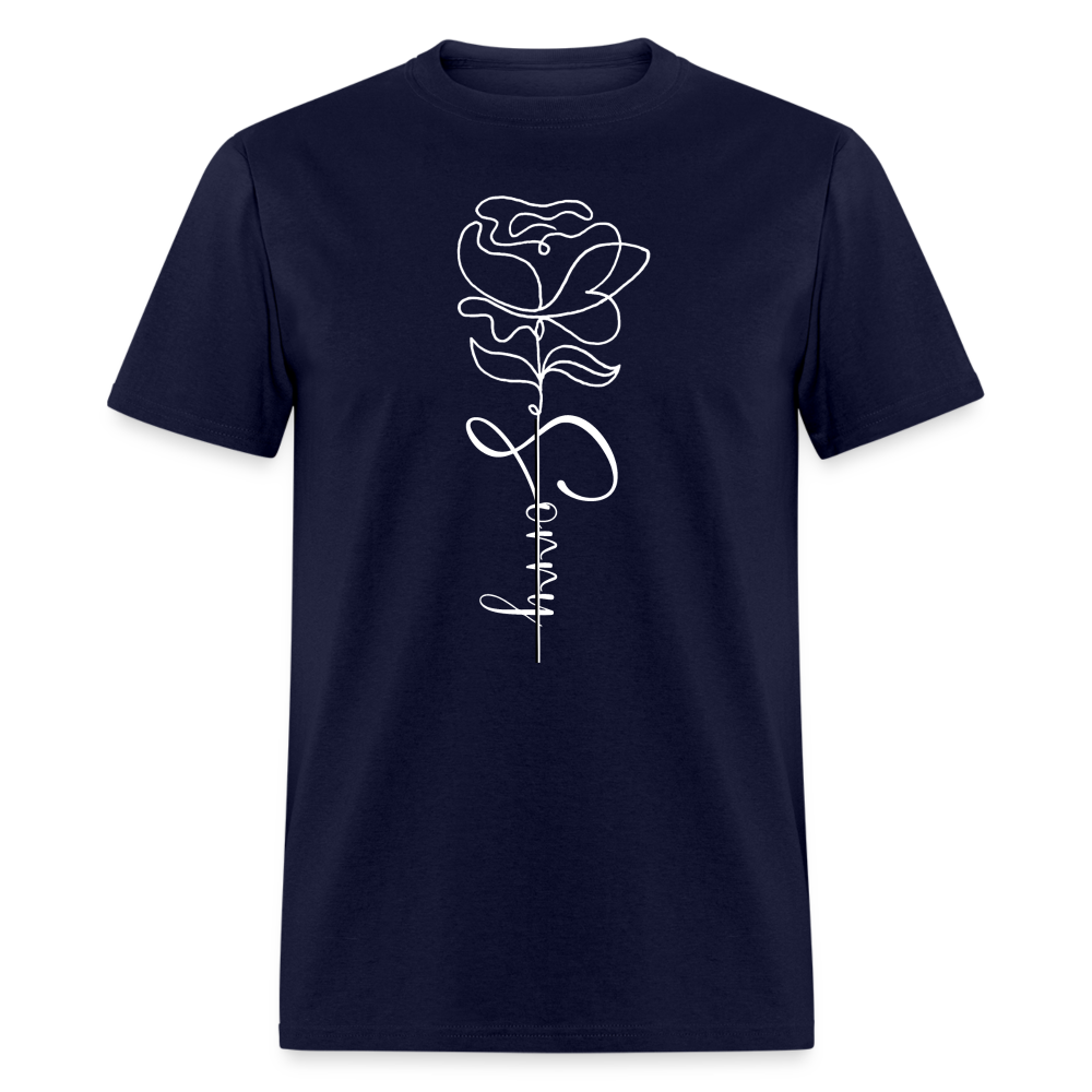 Unisex demure Full Bloom Crew Tee - navy
