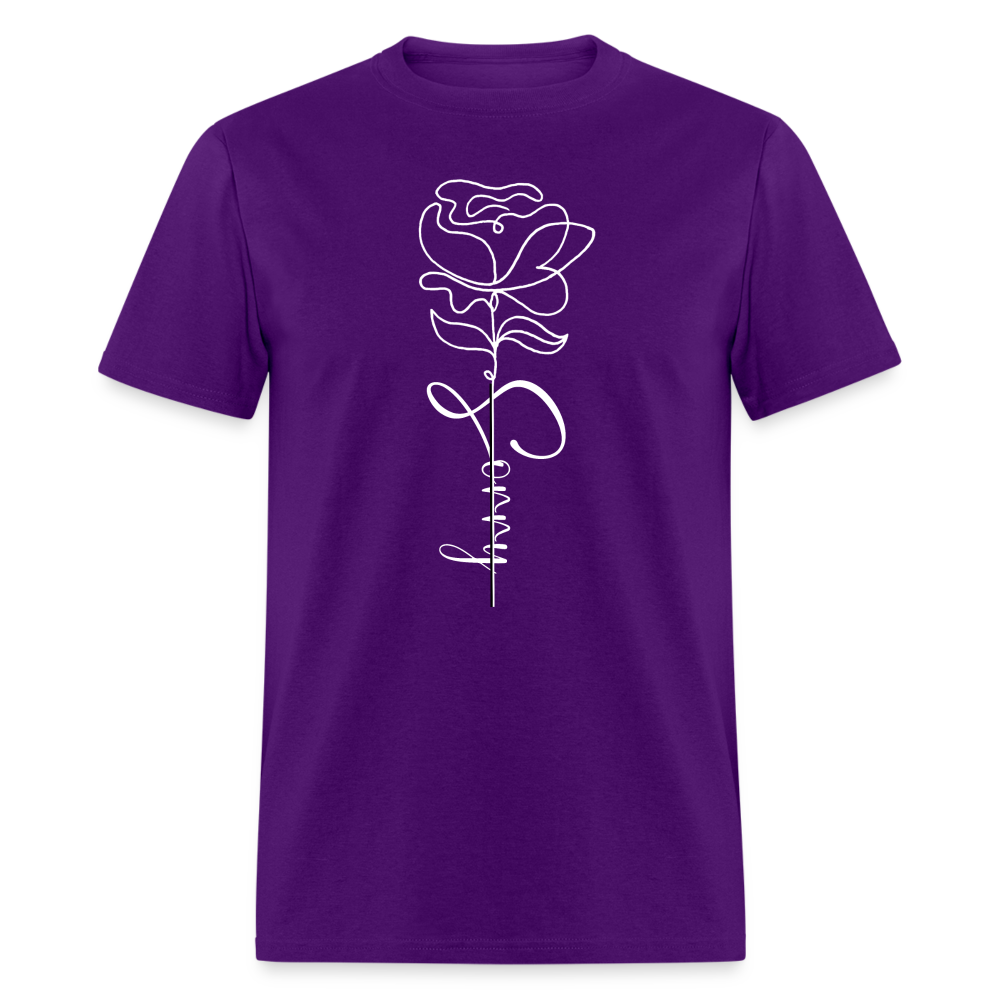 Unisex demure Full Bloom Crew Tee - purple