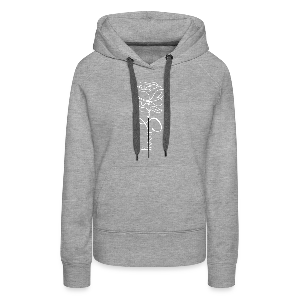 Women's demure Full Bloom Draw String Hoodie - heather grey