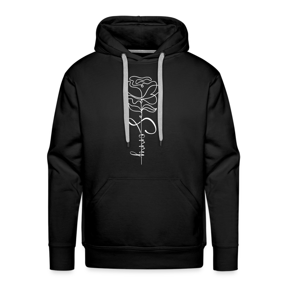 Men's demure Full Bloom Draw String Hoodie - black