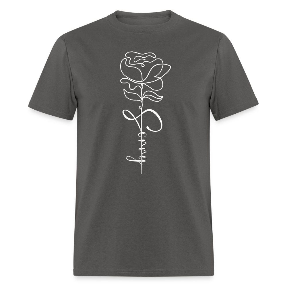 Unisex demure Full Bloom Crew Tee - charcoal