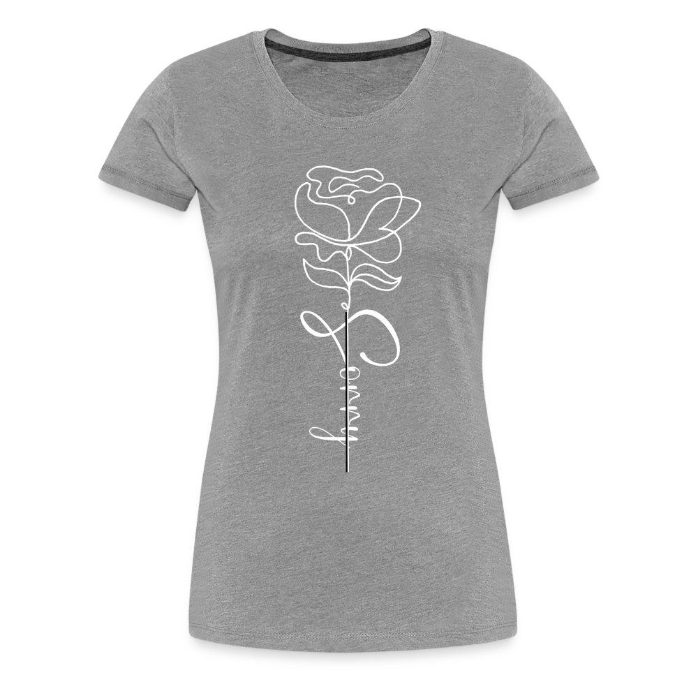 Women's demure Full Bloom Scoop Tee - heather gray