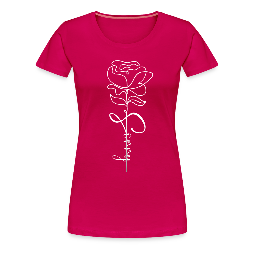 Women's demure Full Bloom Scoop Tee - dark pink