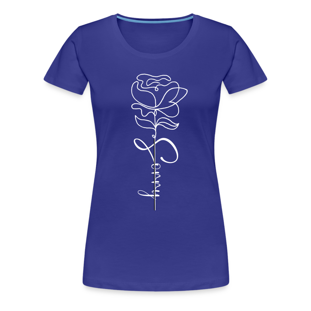 Women's demure Full Bloom Scoop Tee - royal blue