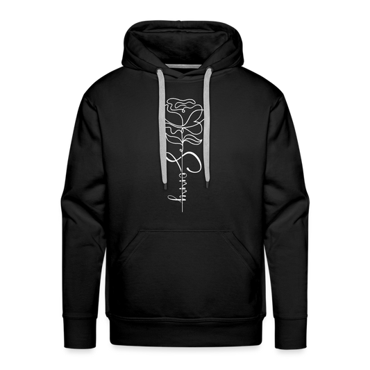 Men's demure Full Bloom Draw String Hoodie - black