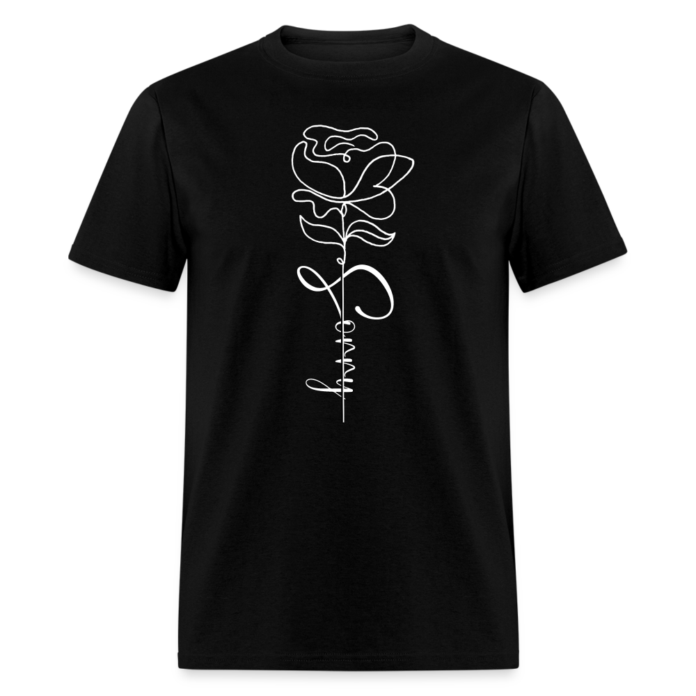 Unisex demure Full Bloom Crew Tee - black