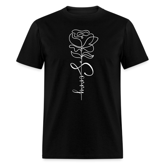 Unisex demure Full Bloom Crew Tee - black