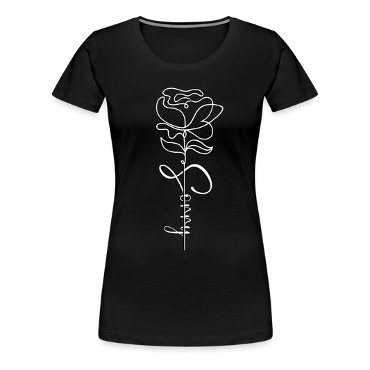 Women's demure Full Bloom Scoop Tee - black